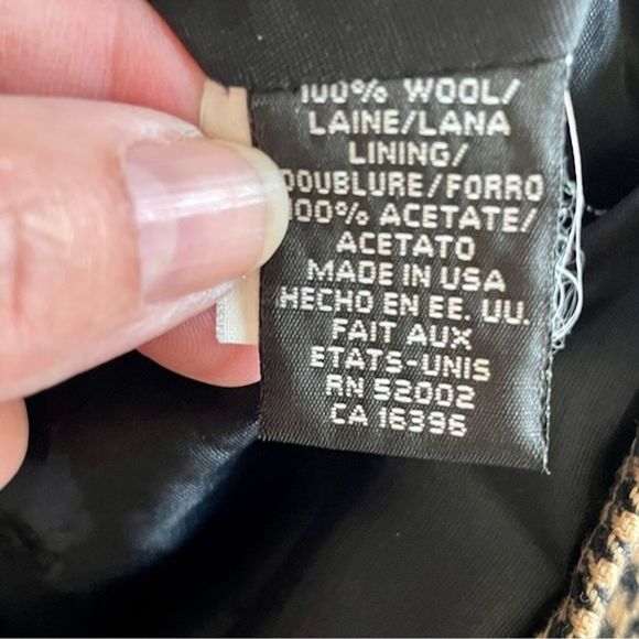 Vintage Liz Claiborne Collection Womens Size 10 Houndstooth Wool Blazer/Jacket - Picture 12 of 16